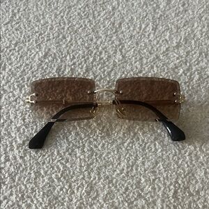 Stylish Brown Rimless Sunglasses